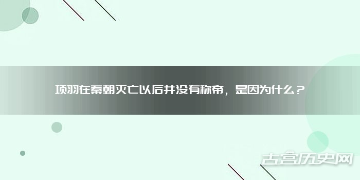 项羽在秦朝灭亡以后并没有称帝，是因为什么？