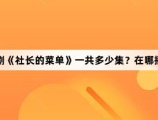 韩剧《社长的菜单》一共多少集？在哪播出