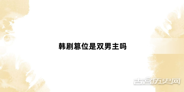 韩剧篡位是双男主吗