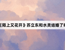 《陌上又花开》苏立东和水灵结婚了吗