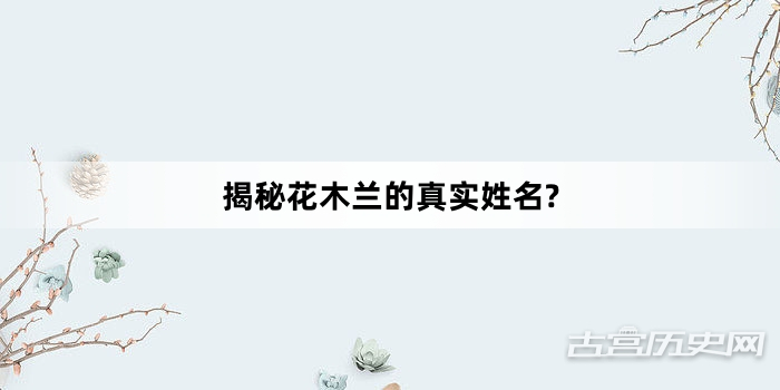 揭秘花木兰的真实姓名?