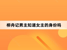 柳舟记男主知道女主的身份吗