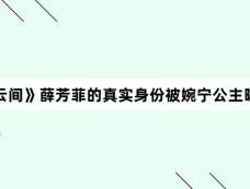《墨雨云间》薛芳菲的真实身份被婉宁公主曝光了吗
