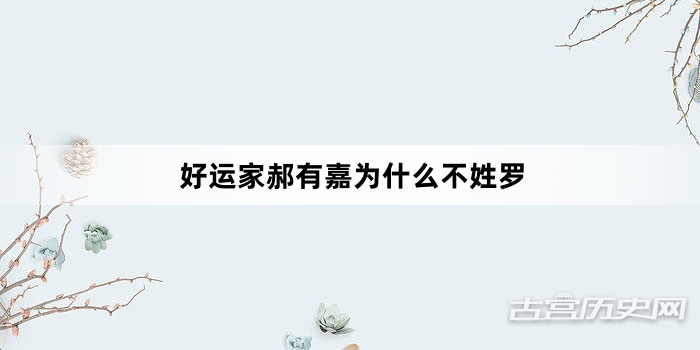 好运家郝有嘉为什么不姓罗
