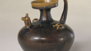 故宫馆藏德清窑黑釉鸡头壶