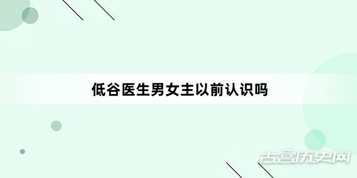 低谷医生男女主以前认识吗