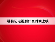 饕餮记电视剧什么时候上映