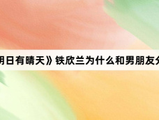 《明日有晴天》铁欣兰为什么和男朋友分手