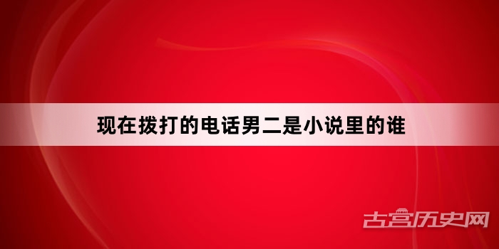 现在拨打的电话男二是小说里的谁