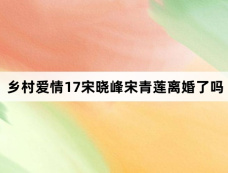 乡村爱情17宋晓峰宋青莲离婚了吗