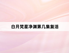 白月梵星净渊第几集复活