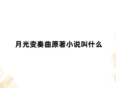 月光变奏曲原著小说叫什么