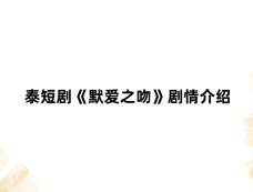 泰短剧《默爱之吻》剧情介绍