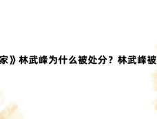 《小巷人家》林武峰为什么被处分?林武峰被谁举报的?