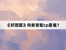《好团圆》向前官配cp是谁？