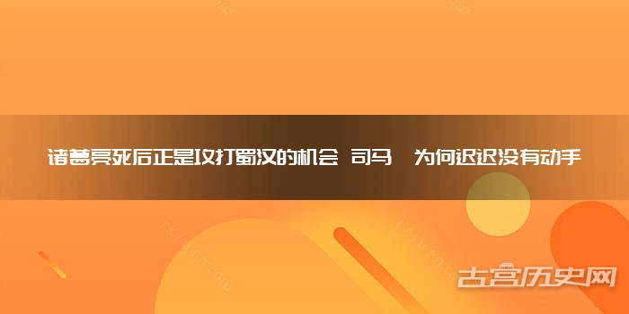 诸葛亮死后正是攻打蜀汉的机会 司马懿为何迟迟没有动手