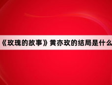 《玫瑰的故事》黄亦玫的结局是什么