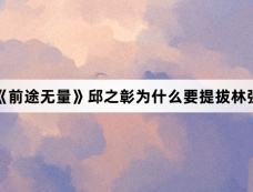 《前途无量》邱之彰为什么要提拔林强