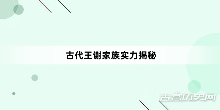 古代王谢家族实力揭秘