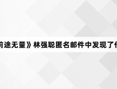 《前途无量》林强聪匿名邮件中发现了什么