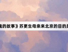 《玫瑰的故事》苏更生母亲来北京的目的是什么