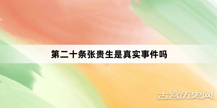 第二十条张贵生是真实事件吗