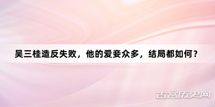 吴三桂造反失败，他的爱妾众多，结局都如何？