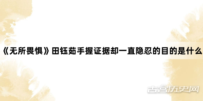 《无所畏惧》田钰茹手握证据却一直隐忍的目的是什么