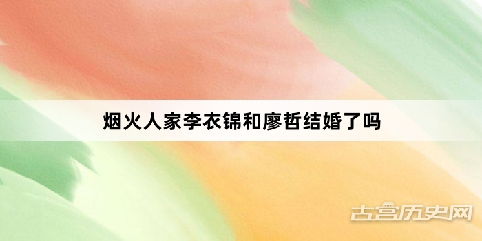 烟火人家李衣锦和廖哲结婚了吗