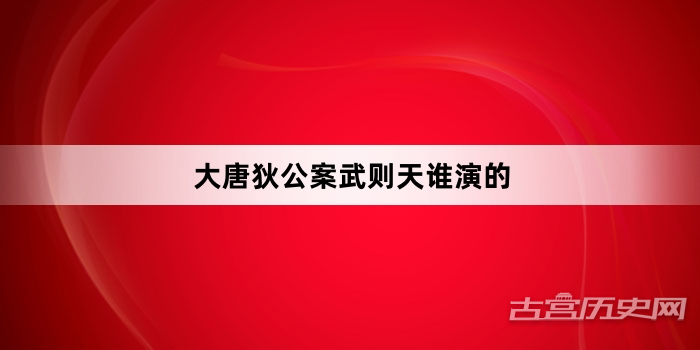 大唐狄公案武则天谁演的