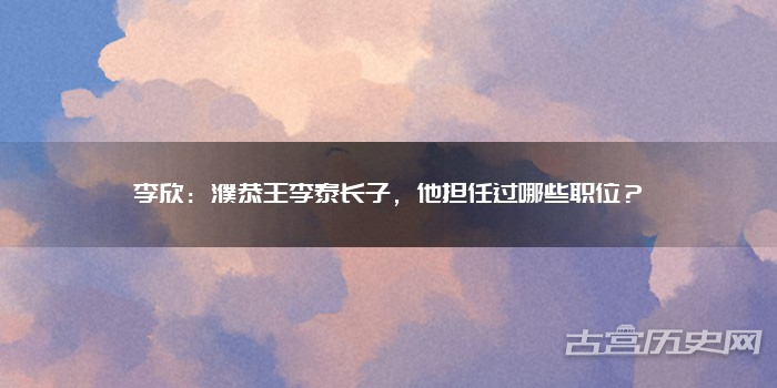 李欣：濮恭王李泰长子，他担任过哪些职位？