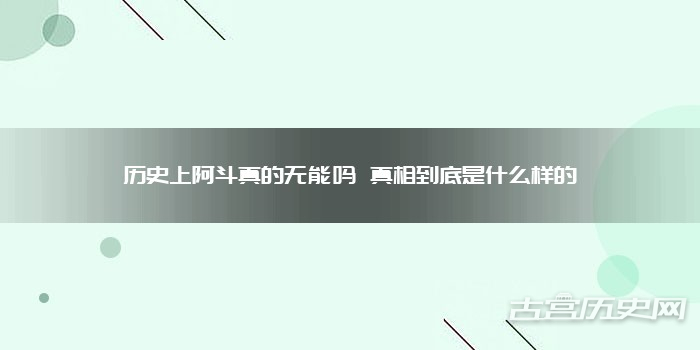 历史上阿斗真的无能吗 真相到底是什么样的