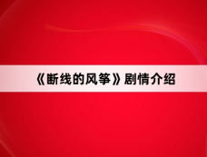 《断线的风筝》剧情介绍