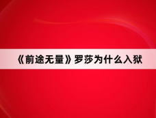 《前途无量》罗莎为什么入狱