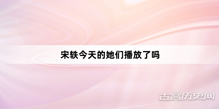宋轶今天的她们播放了吗