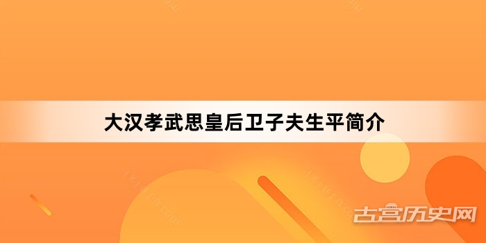 大汉孝武思皇后卫子夫生平简介
