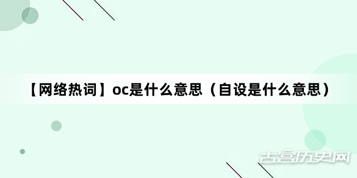 “【网络热词】oc是什么意思（自设是什么意思）”网络梗词解释