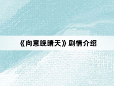 《向意晚晴天》剧情介绍