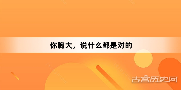 “你胸大，说什么都是对的”网络梗词解释