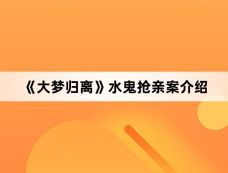 《大梦归离》水鬼抢亲案介绍