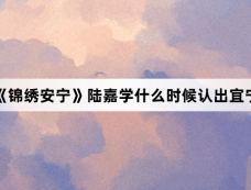 《锦绣安宁》陆嘉学什么时候认出宜宁