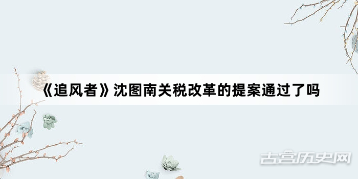 《追风者》沈图南关税改革的提案通过了吗