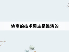 协商的技术男主是谁演的