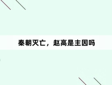 秦朝灭亡,赵高是主因吗