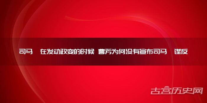 司马懿在发动政变的时候 曹芳为何没有宣布司马懿谋反