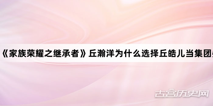 《家族荣耀之继承者》丘瀚洋为什么选择丘皓儿当集团委托人