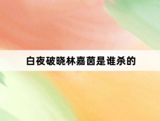 白夜破晓林嘉茵是谁杀的