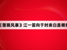 《蔷薇风暴》江一笛向于时表白是哪集