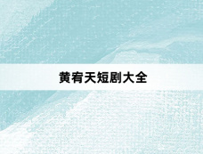 黄宥天短剧大全