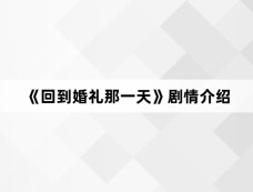 《回到婚礼那一天》剧情介绍